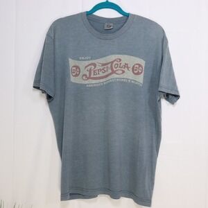 Pepsi Cola Graphic T-Shirt Mens Medium Blue Excellent Vintage Style